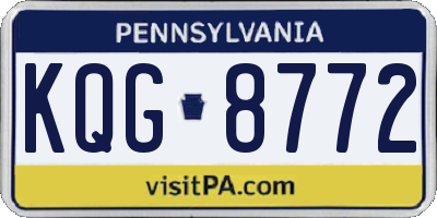 PA license plate KQG8772