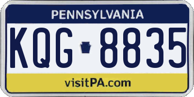 PA license plate KQG8835