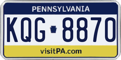 PA license plate KQG8870