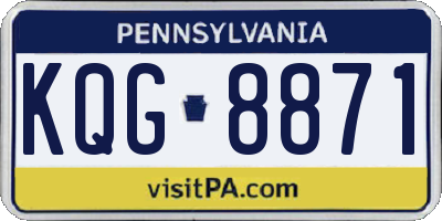 PA license plate KQG8871