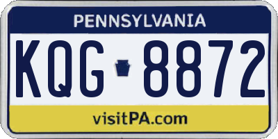 PA license plate KQG8872
