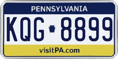PA license plate KQG8899