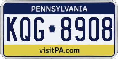 PA license plate KQG8908