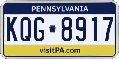 PA license plate KQG8917