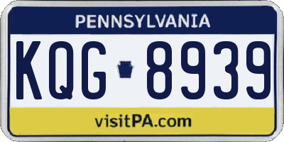 PA license plate KQG8939