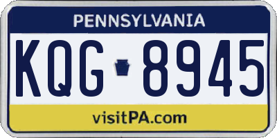 PA license plate KQG8945