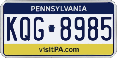 PA license plate KQG8985