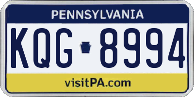 PA license plate KQG8994
