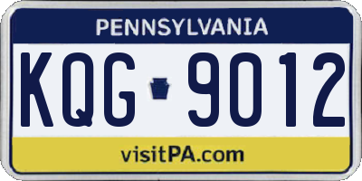 PA license plate KQG9012