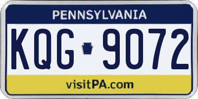 PA license plate KQG9072