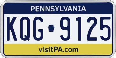 PA license plate KQG9125