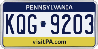 PA license plate KQG9203
