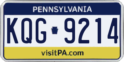 PA license plate KQG9214