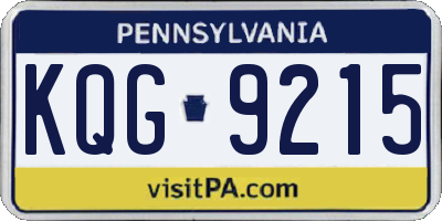 PA license plate KQG9215