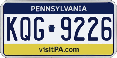 PA license plate KQG9226