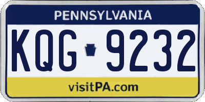 PA license plate KQG9232