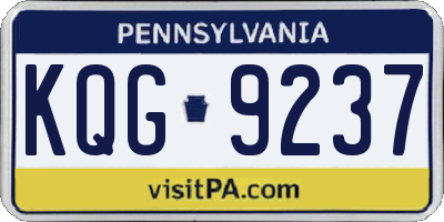 PA license plate KQG9237