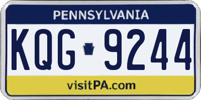 PA license plate KQG9244