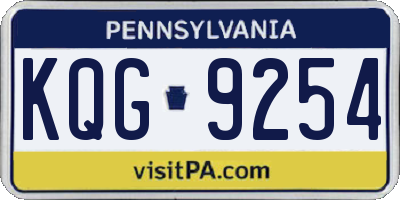 PA license plate KQG9254