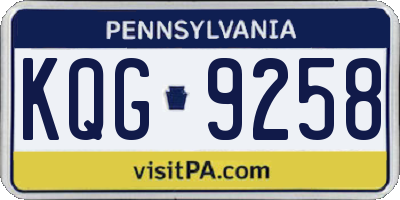 PA license plate KQG9258