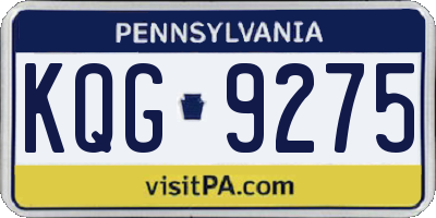 PA license plate KQG9275