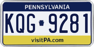 PA license plate KQG9281