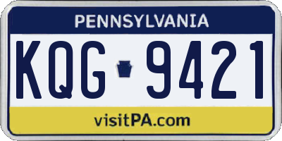 PA license plate KQG9421