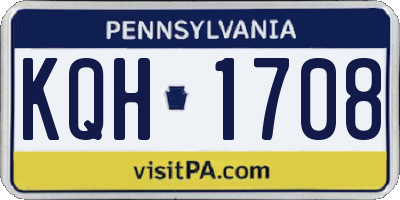 PA license plate KQH1708