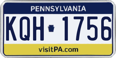 PA license plate KQH1756
