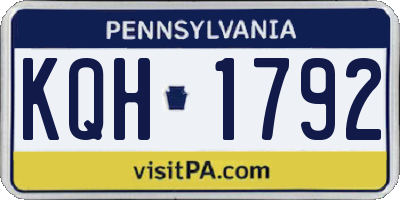 PA license plate KQH1792
