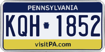 PA license plate KQH1852