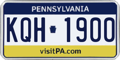 PA license plate KQH1900