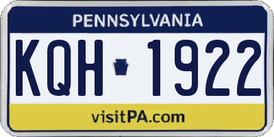 PA license plate KQH1922