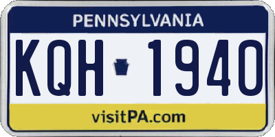 PA license plate KQH1940