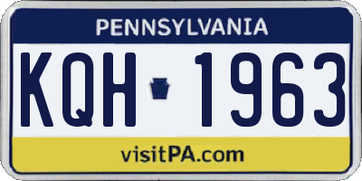 PA license plate KQH1963