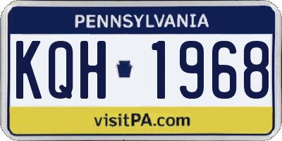 PA license plate KQH1968