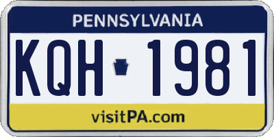 PA license plate KQH1981