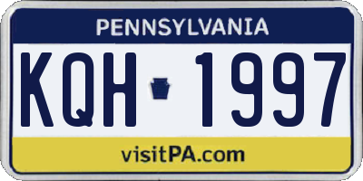 PA license plate KQH1997