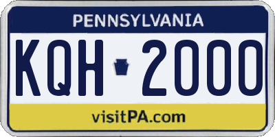 PA license plate KQH2000