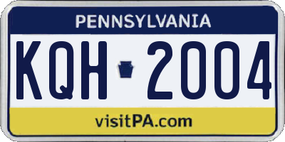 PA license plate KQH2004