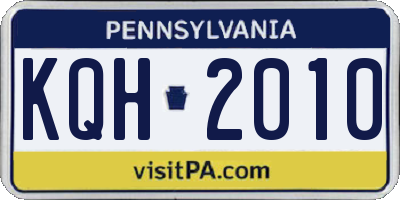 PA license plate KQH2010