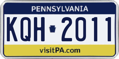 PA license plate KQH2011