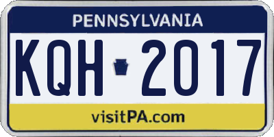 PA license plate KQH2017