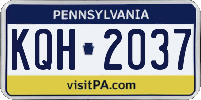 PA license plate KQH2037