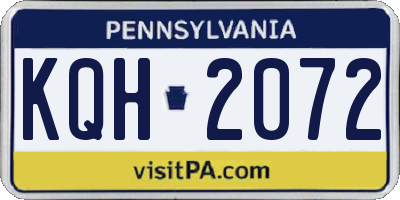 PA license plate KQH2072