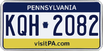 PA license plate KQH2082