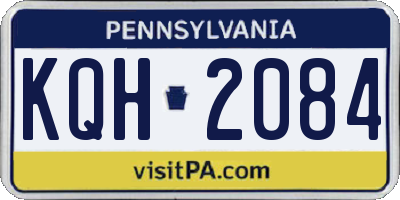 PA license plate KQH2084