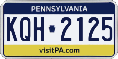 PA license plate KQH2125