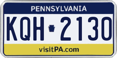 PA license plate KQH2130