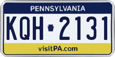 PA license plate KQH2131